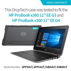 Gumdrop DropTech Laptop Case Fits HP ProBook x360 11 G3/G4 Education Edition. (Not Compatible with Other G3/G4 Models) – Drop Tested, Rugged, Shockproof Bumpers for Reliable Device Protection – Black