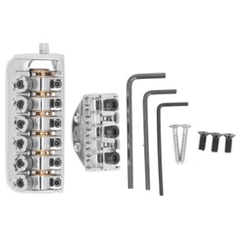 Headless Guitar Bridge Tailpiece 6 String Saddle with Worm Involved String Device Universal Accessories Silver