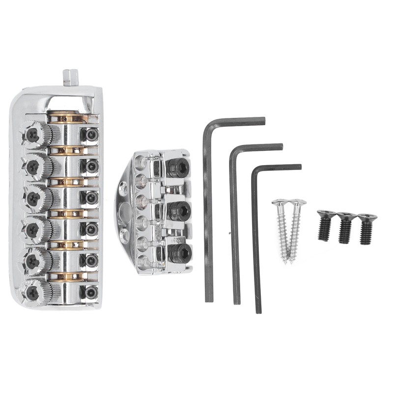 Headless Guitar Bridge Tailpiece 6 String Saddle with Worm Involved