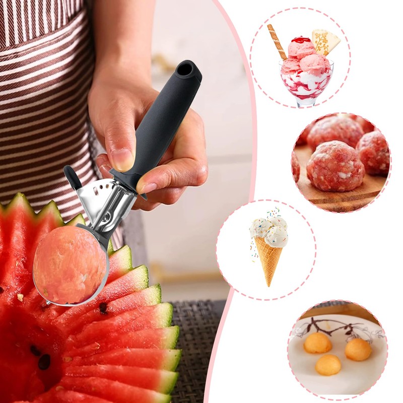 Stainless Steel Ice Cream Scoop with Trigger – Effortless Scooping