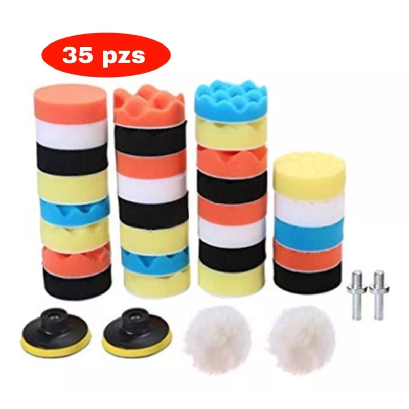 Yooshi Kit Pulir Encerar Juego 35 Pzs Esponja Con Borla