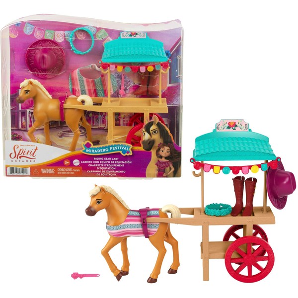 Mattel Spirit Untamed Miradero Carrito de Montar con Ruedas rodantes,