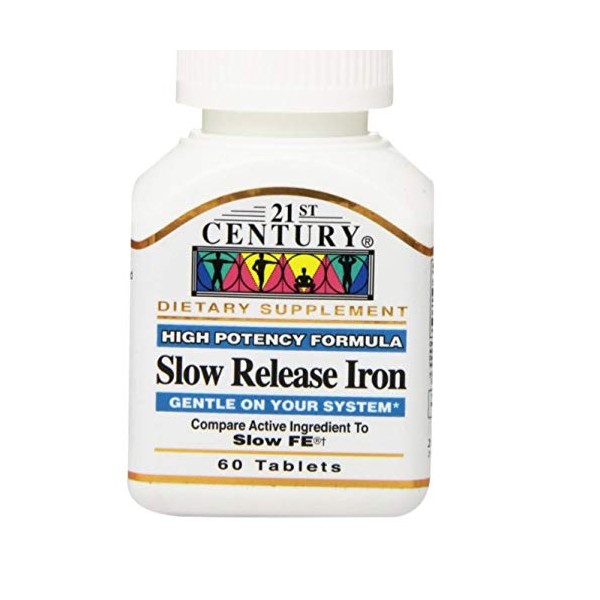 21st Century Slow Release Iron Tablets 60 ea (Pack of 12) - Packaging May Vary
