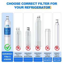 GOLDEN ICEPURE 4396508 Replacement EDR5RXD1, EveryDrop Filter 5, 4392857, 4396510, Clch100, 46-9010, NLC240V, 8212491, WF285, WF NLC250 Refrigerator Water Filter 1Pack