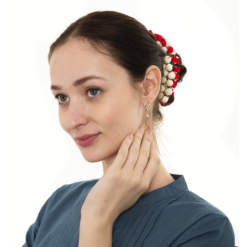 Accesorios para el cabello de estilo indio hechos de flores