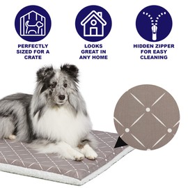 MidWest Homes for Pets Quiet Time Couture Paxton Pet Bed with Removable Pillow Cover, Mushroom, 24"