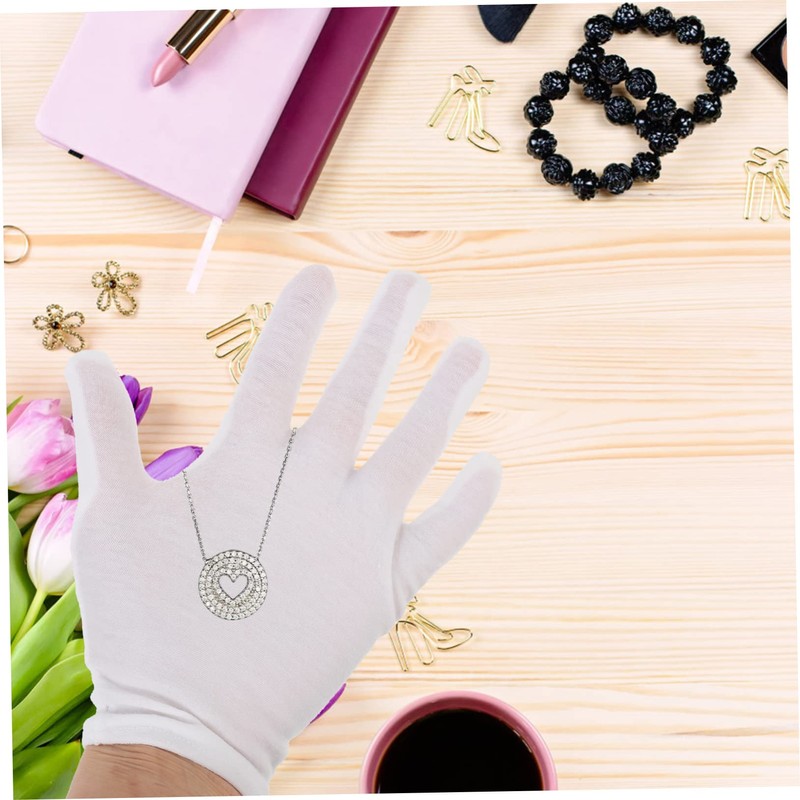 SAFIGLE 12 Pairs Washable Cotton Gloves Delicate Handling Lady Clean