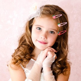 12PCS Hair clips for Girls,Toddler Hair Accessories,Decorated Strawberry Hair Clips,Cute Pink Snap HairClips,Suitable for Girls Toddlers Kids and Teens Gifts (Red*4,Pink*8)