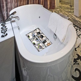 AILEGOU 3D Non-Slip Bathtub Stickers, Children's Animal Shower Stickers, Safety Treads Add Non-Slip Traction to Tubs Showers Pools Tables,Total 6 Pieces（Pebbles-A01）