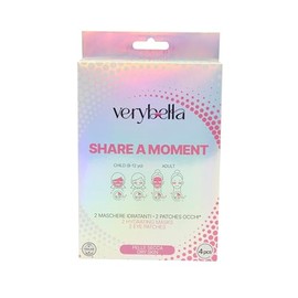 Very Bella Share A Moment Box – Self-Care Gift Set with 1 Adult Face Mask, 1 Teen Face Mask & 2 Pairs of Eye Patches – Fun & Relaxing Spa Kit for Teens & Parents – Perfect for Bonding & Pamper Time