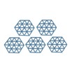 5pcs Table Mats Geometric Hex Shape Hollow Silicone Blue Insulation