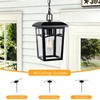 DOCIUEON Outdoor Hanging Light, Farmhouse Black Porch Pendant Lantern with
