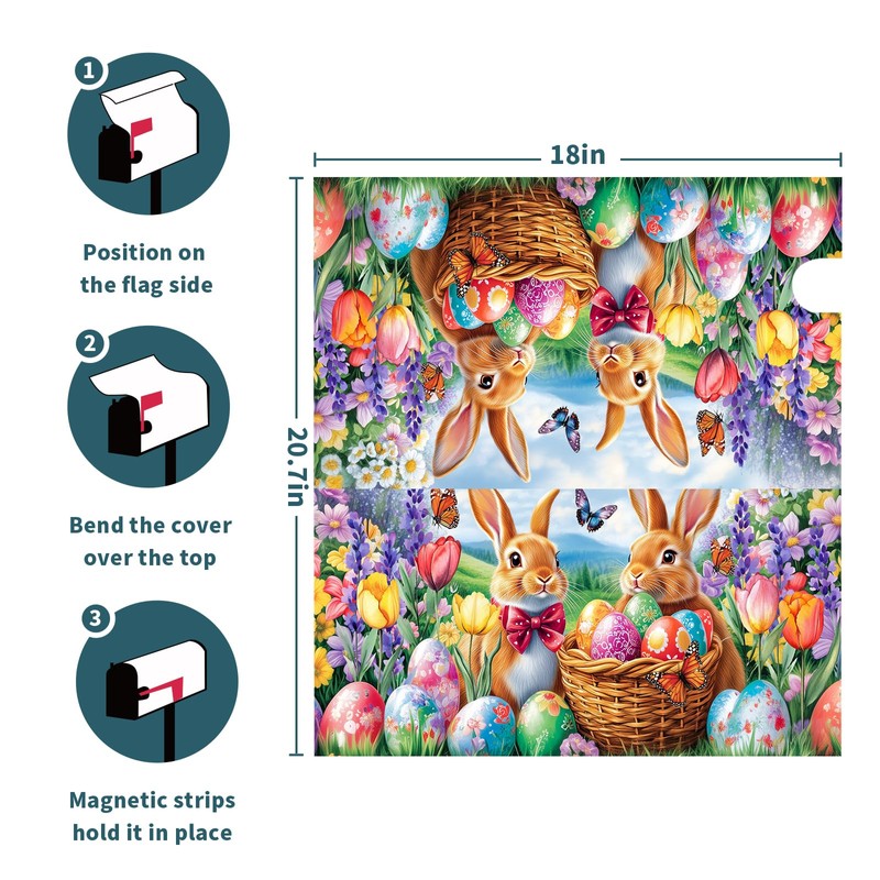 Spring Easter Mailbox Covers Magnetic Standard Size 18 X 21