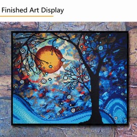 eGoodn 5D Diamond Painting Kit for Adults Van Gogh Dream Tree DIY Art Round Beads Full Drill 20x16inches / 50x40cm, Starry Night Moon Abstract Tree