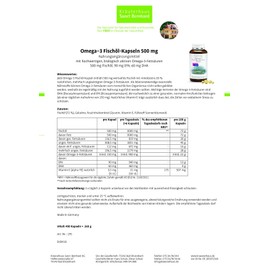 Sanct Bernhard Omega-3 Fish Oil Capsules, 400 Capsules