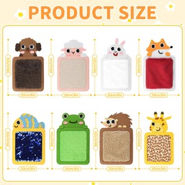 Sensory Mats - 8Pcs Sensory Tiles for Kids, Educational Animals Sensory Pads for Toddlers & Babies, Autism Sensory Toys for Tactile Play & Anxiety Relief, Fidget Learning Toys for Home & Classroom