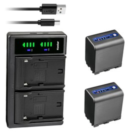 Kastar 2-Pack NP-QM91D Battery and LTD2 USB Charger Compatible with Sony NP-FM30 NP-FM50 NP-FM55H NP-QM50 NP-QM51 NP-FM70 NP-FM71 NP-QM71 NP-QM71D NP-FM90 NP-FM91 NP-QM91 NP-QM91D Battery