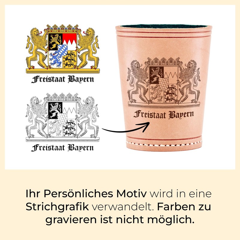 Individual Dice Cup with Own Engraving Motif + 6 Dice