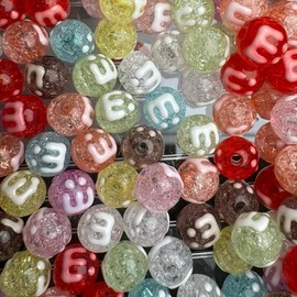 100ct Wholesale Bead Bags for Pen:_16mm Crackle Drip Bead