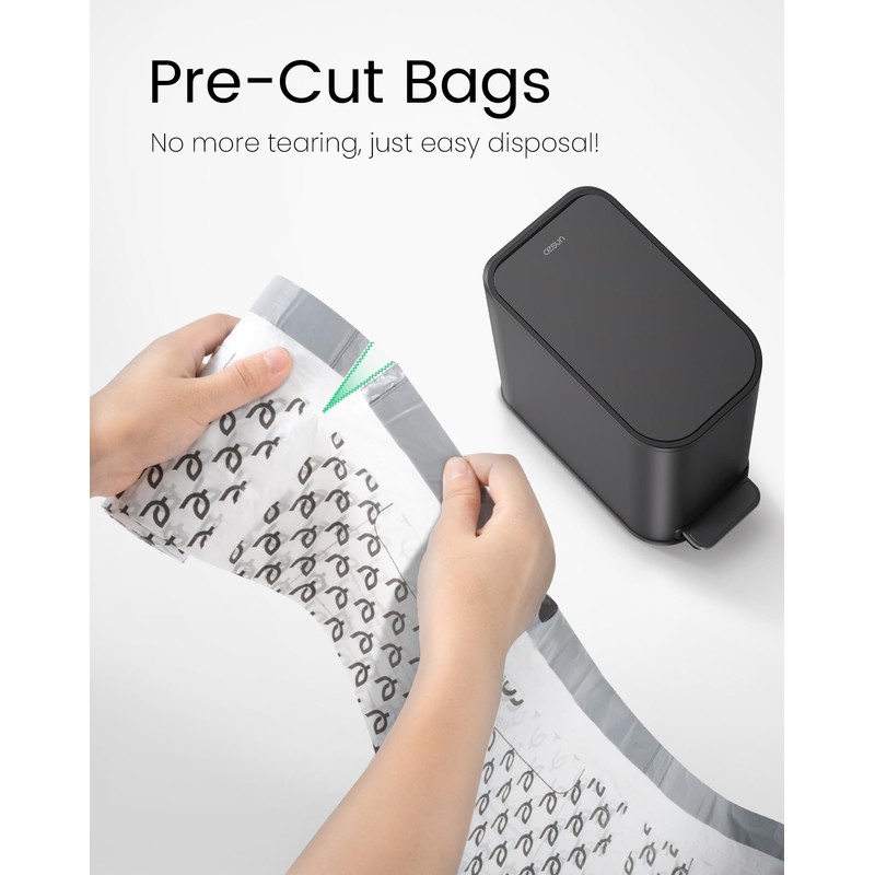 Cesun Code C Drawstring Trash Bags 90 Count, Pre Cut