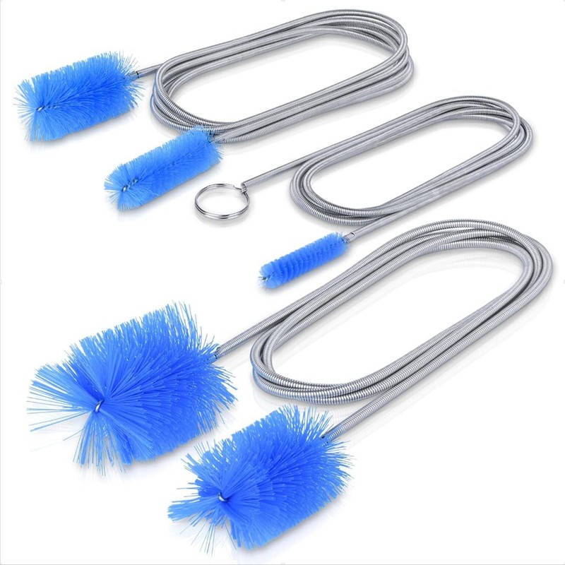 Premium 3-Piece Drain Brush Set Flexible Long Stainless Steel Tube
