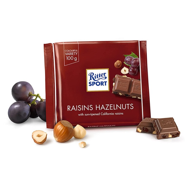 Ritter Sport Milk Chocolate with Whole Almonds 100g/3.52oz (Pack of