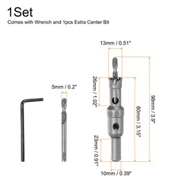 QUARKZMAN Metal Hole Saw Carbide Cutter 13 mm / 0.51 Inch Diameter for Stainless Steel Metal Aluminium Alloy Copper Brass Plastic with Extra Centre Bit