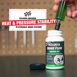 Finish Line Mineral Oil Bicycle Brake Fluid – Low Viscosity Hydraulic Disc Brake Fluid for Smooth Lever Response and Enhanced Performance – 16oz Bottle