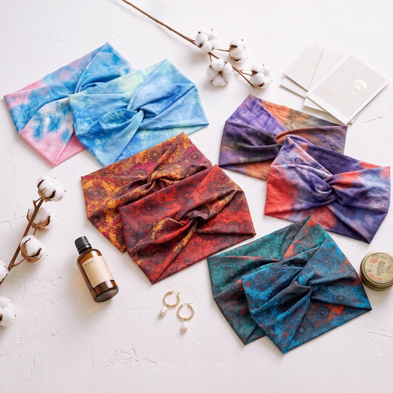 Extra Wide Turban Headbands for Women No Slip Boho Elastic