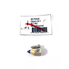 Brighton Art Pencil Charm, JC1391, Silver/Enamel Finish with Blue Crystal New WT