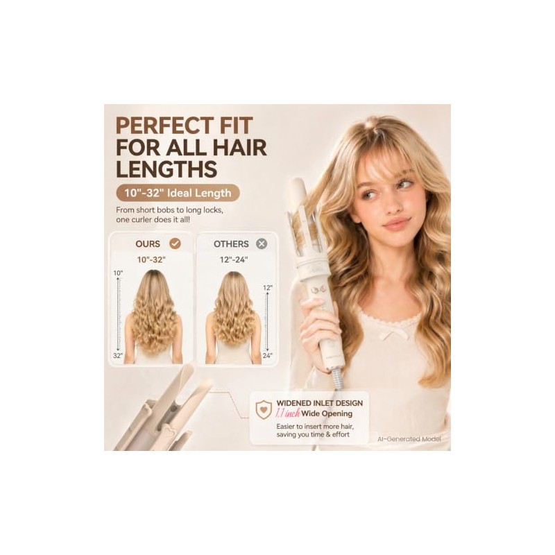 PRITECH Automatic Rotating Curling Iron - Effortless Curls for All