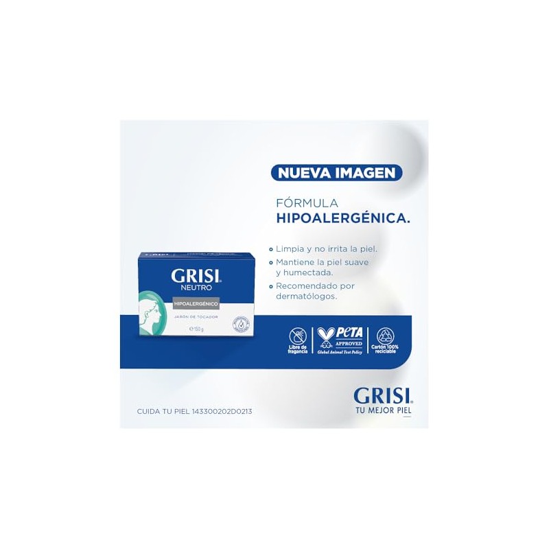 GRISI Neutro Jabón Tripack, 150 gr, blanco