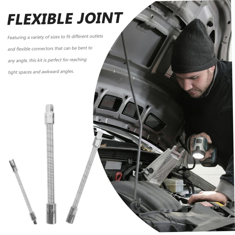 ULTECHNOVO 1set Flexible Socket Extension Bar Set for Automotive and