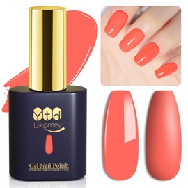 YTD Likomey Gel Nail Polish,15ml Coral Orange Soak Off UV Nails Gel,Salon Home DIY Nail Art Manicure and Pedicure Gel Varnish,CS443