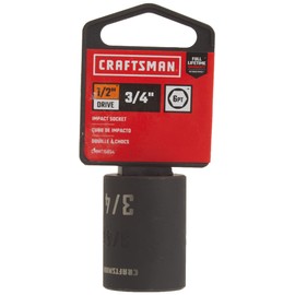 CRAFTSMAN Shallow Impact Socket, SAE, 1/2-Inch Drive, 3/4-Inch (CMMT15854)