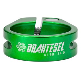 Drahtesel Bicycle Seat Post, Seat Clamp, Clamping Ring with Screw Connection, Seat Post Clamp (Green 28.6 mm)