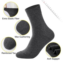 J-BOX 8-10 Pairs Womens Cotton Crew Socks Thin Dress Socks for Women Above Ankle Breathable Casual Sock, Black 2+dark Gray 2+camel 2+dark Green 2+denim Blue 2 (10pairs), 6-9