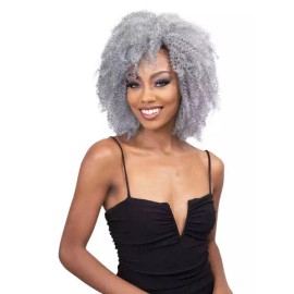 Unbranded JANET COLLECTION REMY ILLUSION SHORT 3PCS AFRO - PITCH GRAY