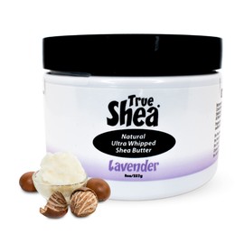 True Shea - Moisturizing African Whipped Shea Butter, Lavender, Natural Skincare Must-Have, Made from Unrefined Raw Shea Butter & Enriched with Sunflower & Coconut oil for Skin, No Parabens, 8 oz