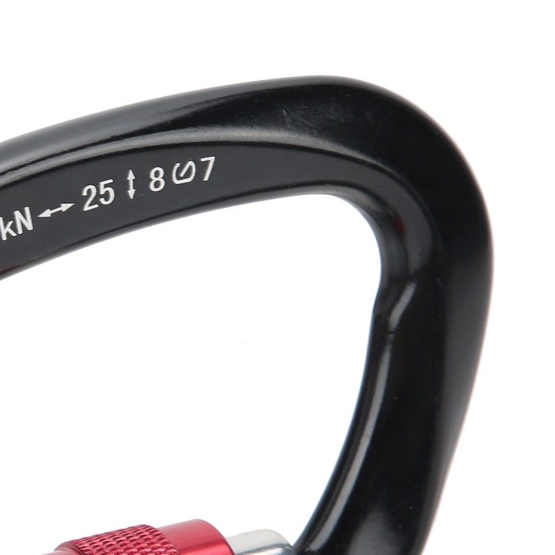 Mountaineering D Locking Carabiner Clips Alloy Heavy Duty Carabiner for