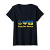 Womens Pray for Ukraine We Stand with Ukraine V-Neck T-Shirt