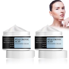 2 x Collagen Cream with Hyaluronic Acid, Firming Face Cream with Collagen, Eye Cream Against Wrinkles, Dark Circles and Eye Bags, Plumping Anti-Wrinkle Cream