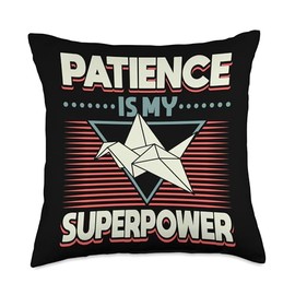 Origami Master Paper Folding Craft Crane Patience Is My Throw Pillow