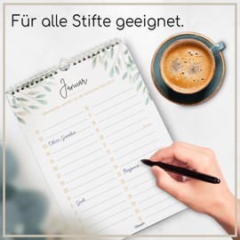 blaash® Birthday Calendar Year Independent DIN A4 | With the Annual Birthday Calendar No Birthday Will Be Forgotten | Calendar without Year | Birthday Calendar Everlasting