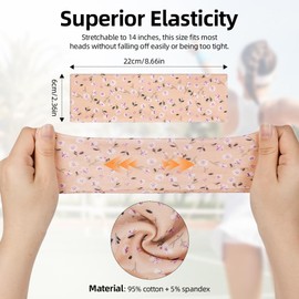 Flintronic 8 Pieces Sports Women's Headband, Women's Sport, Cotton Stretch Sweatband, Mixed Colours, Wicking Stretchy Headband for Women Sport/Yoga/Running/Fitness