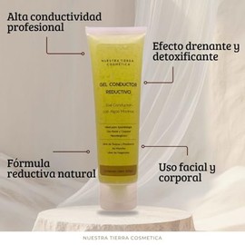 Nuestra Tierra Cosmetica Gel Conductor Reductivo con Algas Marinas y Guaraná, Uso Facial y Corporal, 500 g
