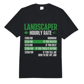 Landscaper Hourly Rate - Landscaping Lawn Mowing Gardening Comfort Colors Adult Heavyweight T-Shirt