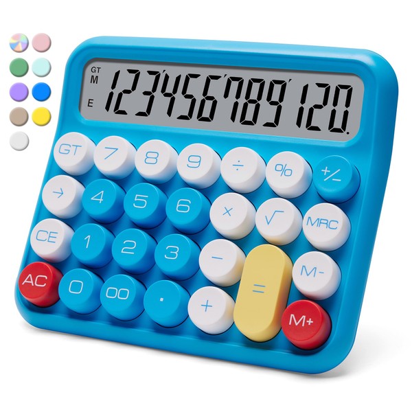 VEWINGL Mechanical Switch Calculator,Calculator Cute 12 Digit Large LCD Display