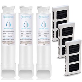Drinkfree Refrigerator Water Filter Compatible with Frigidaire EPTWFU01 Puresource Ultra II, FPBC2277RF FPBG2277RF, and Air Filter Fits Paultra2 Pure Air II ultra 2, (3+3 combo)