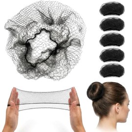 Red para Cabello, 80 Pzs Malla Elástica Invisible para Mujeres Red de Pelo Tejida, Mesh Cap, Gorros Malla para Moño de Ballet, Dormir, Cocinar y Danza (Negro)